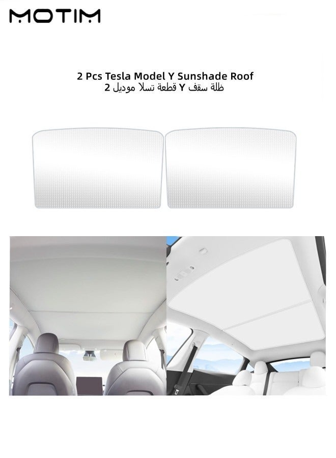 Motim Roof Sunshade For Tesla Model Y 2021 2022 2023 2024 2025 2026, Ice Silk Nano Visor 99% UV Protection & Heat Reduction, Keep Vehicle Cool, Foldable Tesla Model Y Sun Shield - Image 2